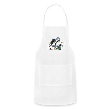 The Motivational Shark - Adjustable Apron - white - Front - Julia (174cm)