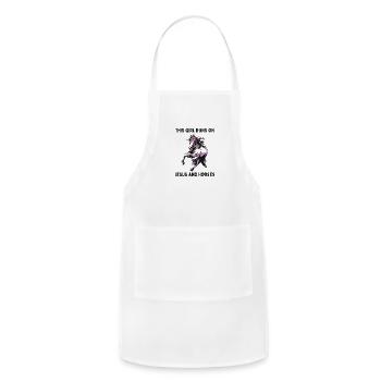 This Girl Runs On Jesus And Horses - Adjustable Apron - white - Front - Julia (174cm)