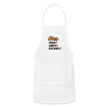 No fear no limits no excuses - Adjustable Apron - white - Front - Julia (174cm)