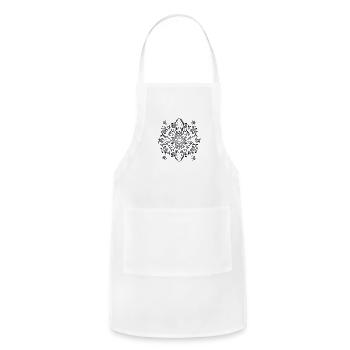 Fractal colorful bright pattern flowers - Adjustable Apron - white - Front - Julia (174cm)