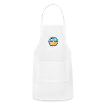 Face Mask Earth The Planet Earth Wearing A Face - Adjustable Apron - white - Front - Julia (174cm)