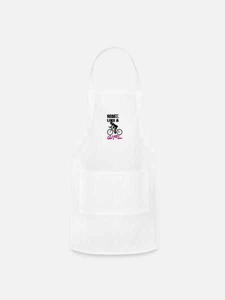 ride like a girl - Adjustable Apron - white
