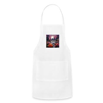 Visually Pleasing Moonlight Coral [Surreal Aesthet - Adjustable Apron - white - Front - Julia (174cm)