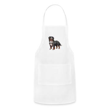 Dog Bernese Mountain Dog Black And Rust - Adjustable Apron - white - Front - Julia (174cm)