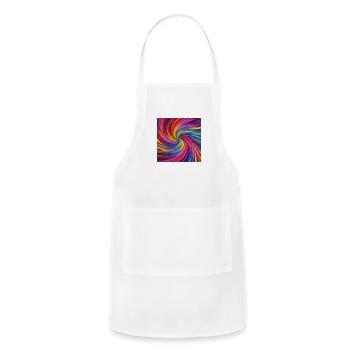 Colorful Vortex: Prismatic Whirlwind - Adjustable Apron - white - Front - Julia (174cm)