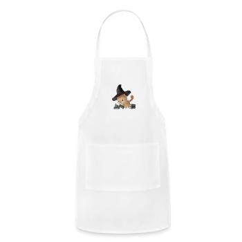Cat learns magic - Adjustable Apron - white - Front - Julia (174cm)