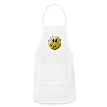 Camo Smiling Happy Face - Adjustable Apron - white - Front - Julia (174cm)