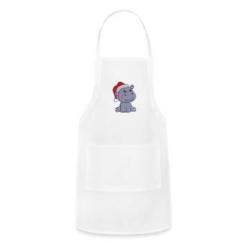 hippo claus - Adjustable Apron - white - Front - Julia (174cm)