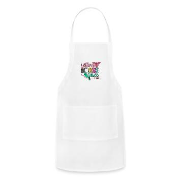 resting nurse face - Adjustable Apron - white - Front - Julia (174cm)