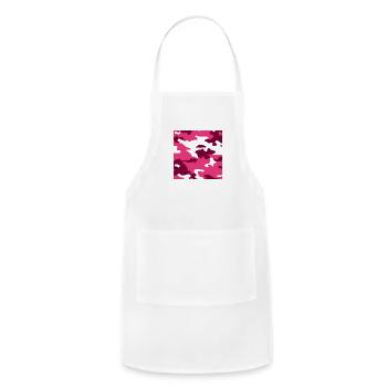 Pink Army Camo Pattern - Adjustable Apron - white - Front - Julia (174cm)