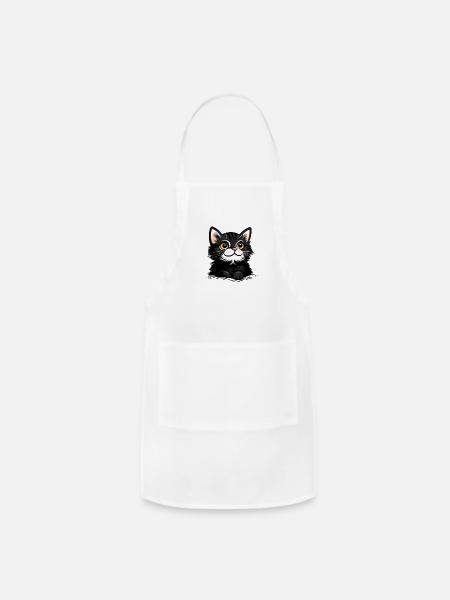 Cute Cat - Adjustable Apron - white