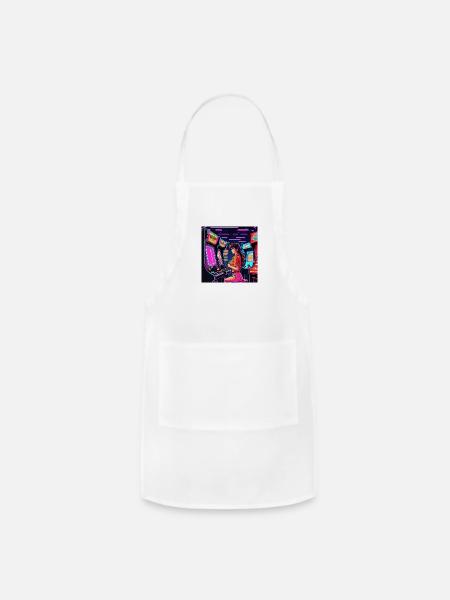 Hot chick in Arcade - Adjustable Apron - white