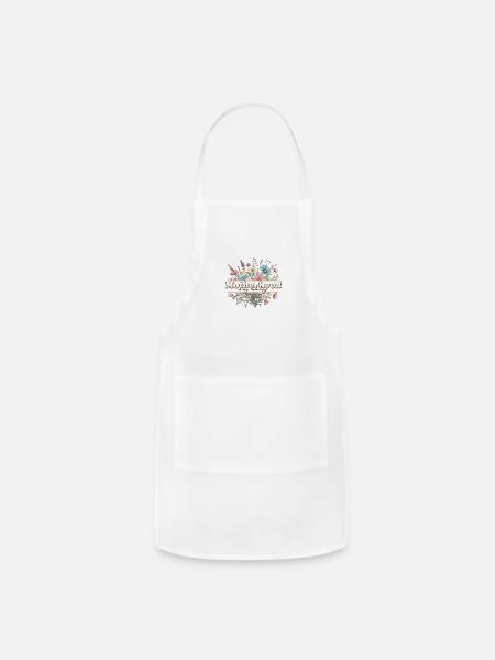 Motherhood is my ministry, Mother's day design - Adjustable Apron - white