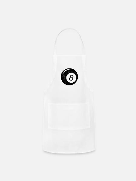 Eight Ball Distrssed - Adjustable Apron - white