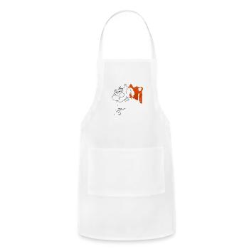Woman in thought. - Adjustable Apron - white - Front - Julia (174cm)