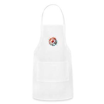 Minimalist Eukaryotic Cell - Adjustable Apron - white - Front - Julia (174cm)