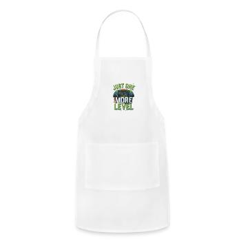 Just One More Level – Gamer’s Favorite T-Shirt - Adjustable Apron - white - Front - Julia (174cm)