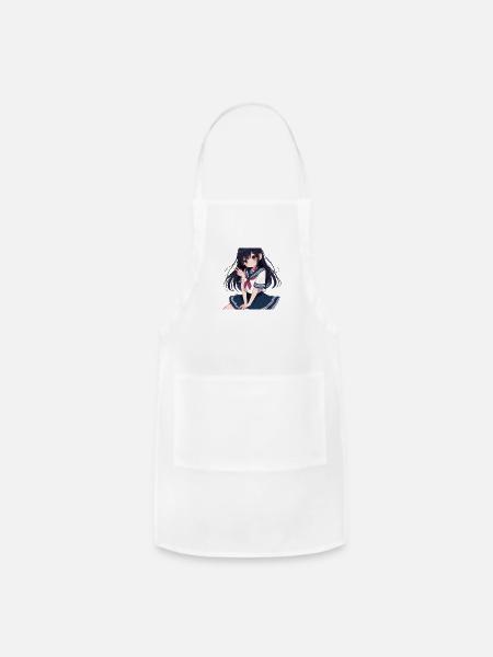anime - Adjustable Apron - white