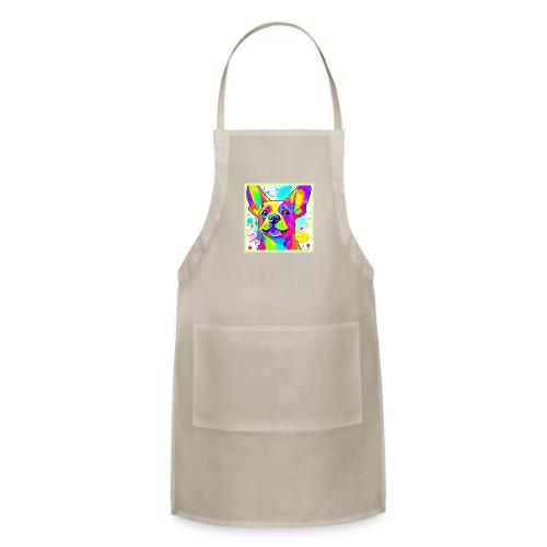 Vibrant Frenchie Bulldog Puppy Art - Adjustable Apron