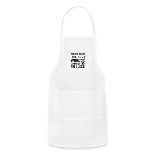 BW Word Clicks 2026 background - Adjustable Apron
