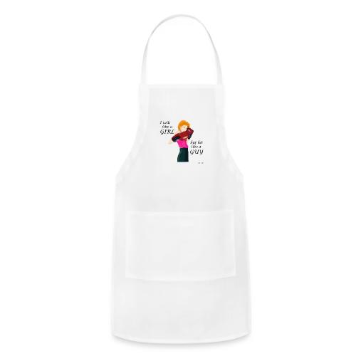 Blonde - I talk like a girl but hit like a guy - Adjustable Apron