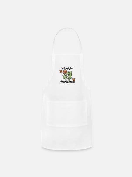 Clover And Bees Plant For Pollinators - Adjustable Apron - white