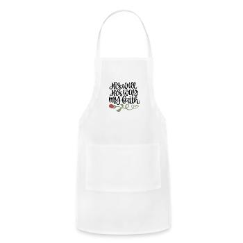 His Will His Way My Faith - Adjustable Apron - white - Front - Julia (174cm)