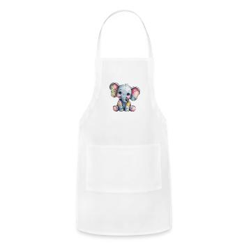Patchwork Elephant Plush - Adjustable Apron - white - Front - Julia (174cm)