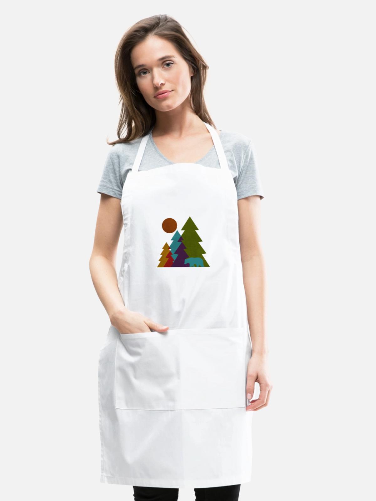 Pine Trees - Adjustable Apron - white - Front - Julia (174cm)