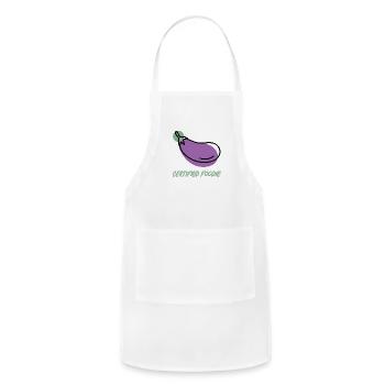 Certified Foodie Eggplant - Adjustable Apron - white - Front - Julia (174cm)