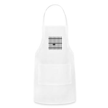Bars prison with lock and keyhole - Adjustable Apron - white - Front - Julia (174cm)