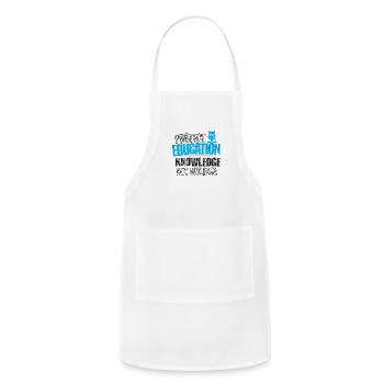 Protect Education Knowledge not Violence - Adjustable Apron - white - Front - Julia (174cm)