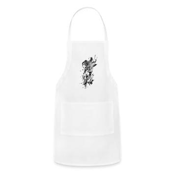 Anime girl in black and white splash - Adjustable Apron - white - Front - Julia (174cm)