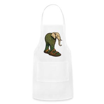 Lirili Larila – Italian Brainrot Cactus Art - Adjustable Apron - white - Front - Julia (174cm)