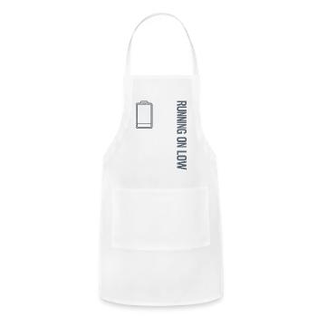 Running Low Battery Icon Tee - Adjustable Apron - white - Front - Julia (174cm)