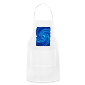 Azure Vortex Swirl - Adjustable Apron - white - Front - Julia (174cm)