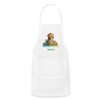 Trapped Lion Wildlife Conservation Design - Adjustable Apron - white - Front - Julia (174cm)