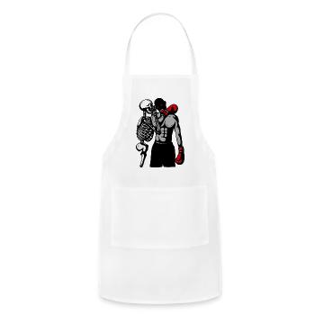 Skeleton vs Masked Boxer - Adjustable Apron - white - Front - Julia (174cm)