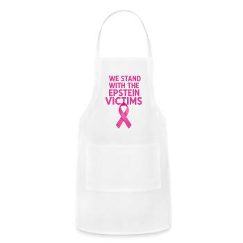 Epstein Victims Pink Ribbon Message - Adjustable Apron - white - Front - Julia (174cm)