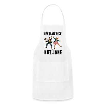 Retro Kids Jumping: Gender Equality - Adjustable Apron - white - Front - Julia (174cm)
