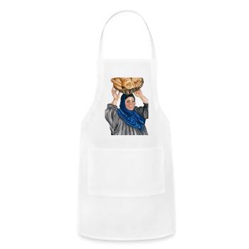 Bread Carrier in Blue Hijab - Adjustable Apron - white - Front - Julia (174cm)