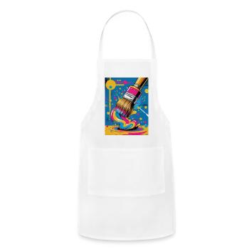 Vivid Splash Paintbrush - Adjustable Apron - white - Front - Julia (174cm)