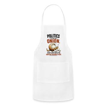 Onion Politics Layered Cry Meme - Adjustable Apron - white - Front - Julia (174cm)