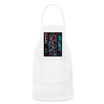 Neon Dragon Chaos Print - Adjustable Apron - white - Front - Julia (174cm)