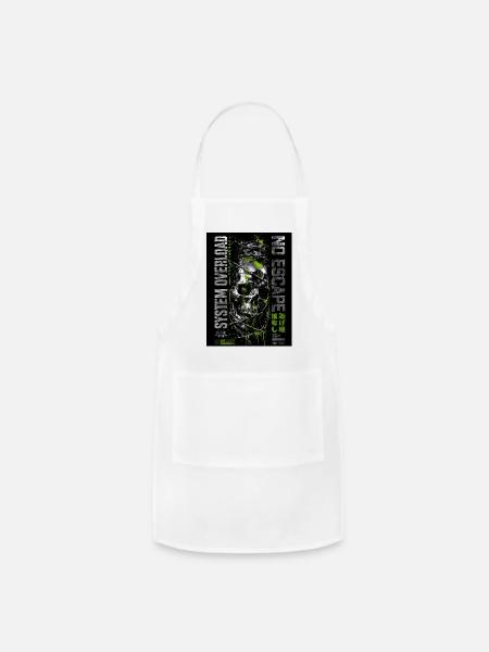 No Escape Skull Neon Trail - Adjustable Apron - white