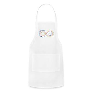 Rainbow Infinity design Symbol Pride Autism - Adjustable Apron - white - Front - Julia (174cm)