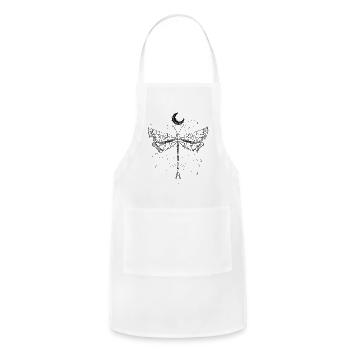 Drawing of a dragonfly in moonlight Boho style - Adjustable Apron - white - Front - Julia (174cm)
