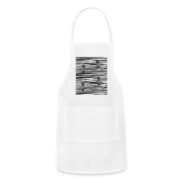 Animal Print Zebra Black and White - Adjustable Apron - white - Front - Julia (174cm)