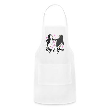 Me & You Penguin - Adjustable Apron - white - Front - Julia (174cm)