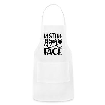 resting gym face - Adjustable Apron - white - Front - Julia (174cm)
